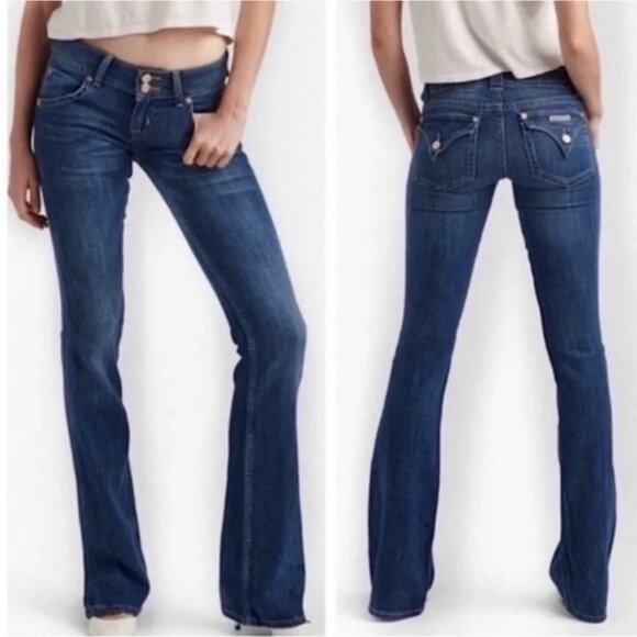 Hudson Jeans Signature Bootcut 19" Leg Opening Triangle Flap Pockets Low Rise - Picture 8 of 9